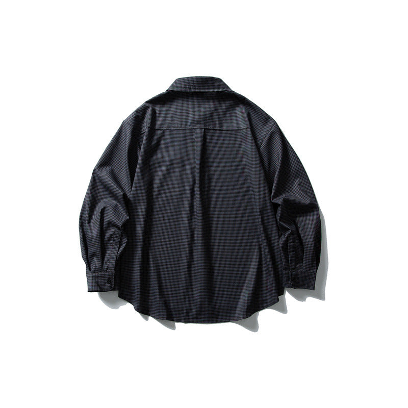 Men's Relaxed-Fit Checked Shirt with Rounded Hem and Chest Pocket Mune Fashion