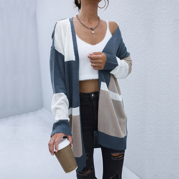 Women Casual Cardigan with Geometric Design Mune Fashion