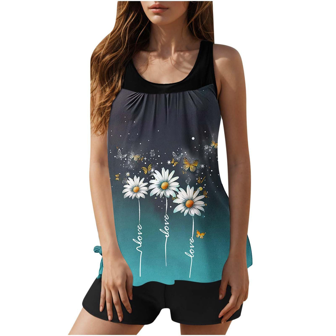 Women’s bathing set with fashionable leaf design and comfortable shorts Mune Fashion