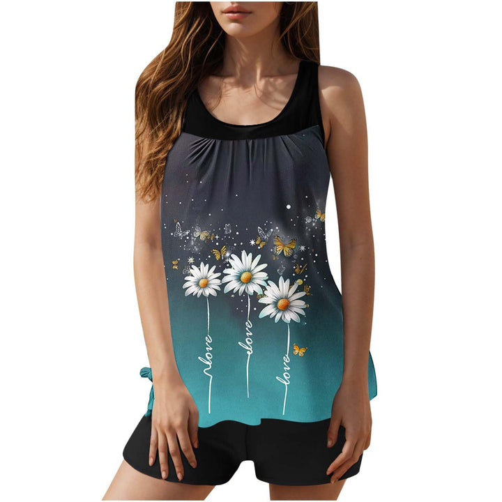 Women’s bathing set with fashionable leaf design and comfortable shorts Mune Fashion