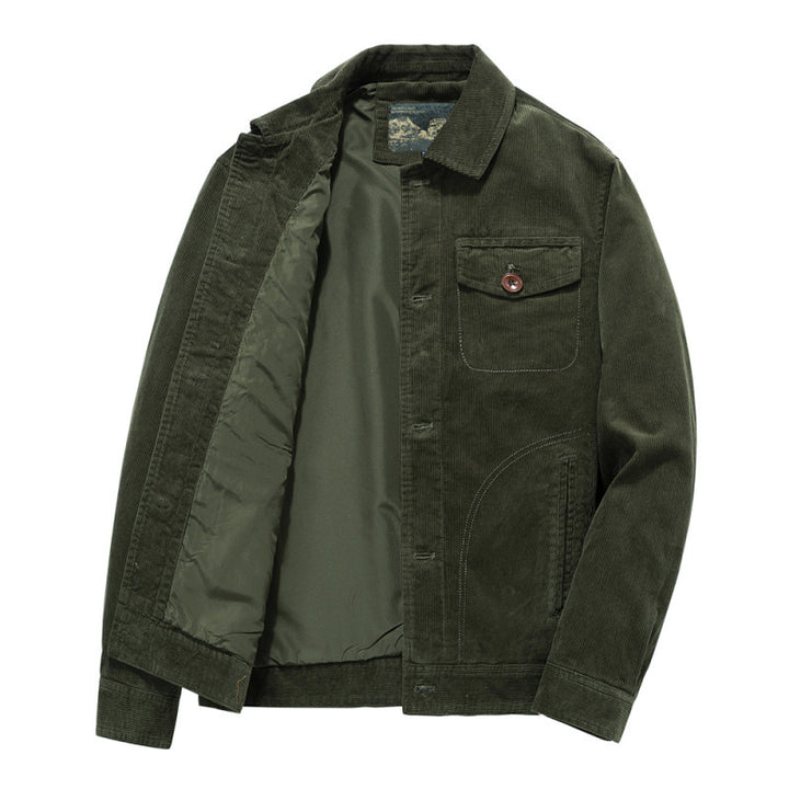 Men's cord jacket in worker style with quilted lining Mune Fashion