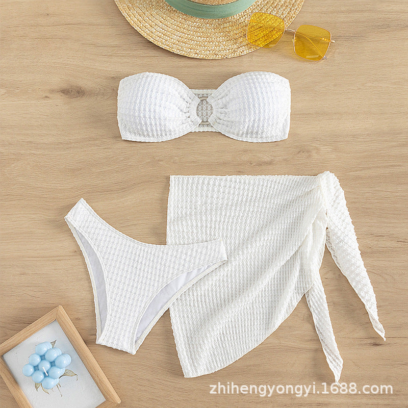 Women's bandeau bikini with cut-out design and matching skirt Mune Fashion