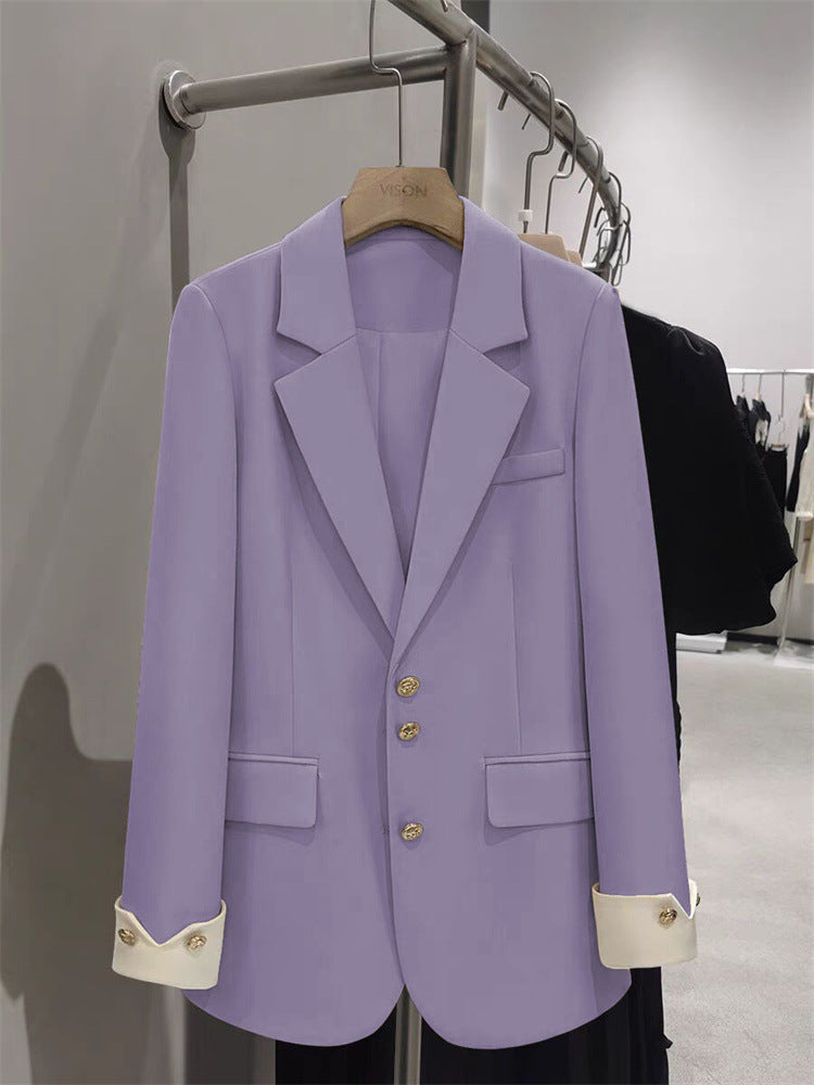 Women Elegant Blazer with Golden Button Details Mune Fashion