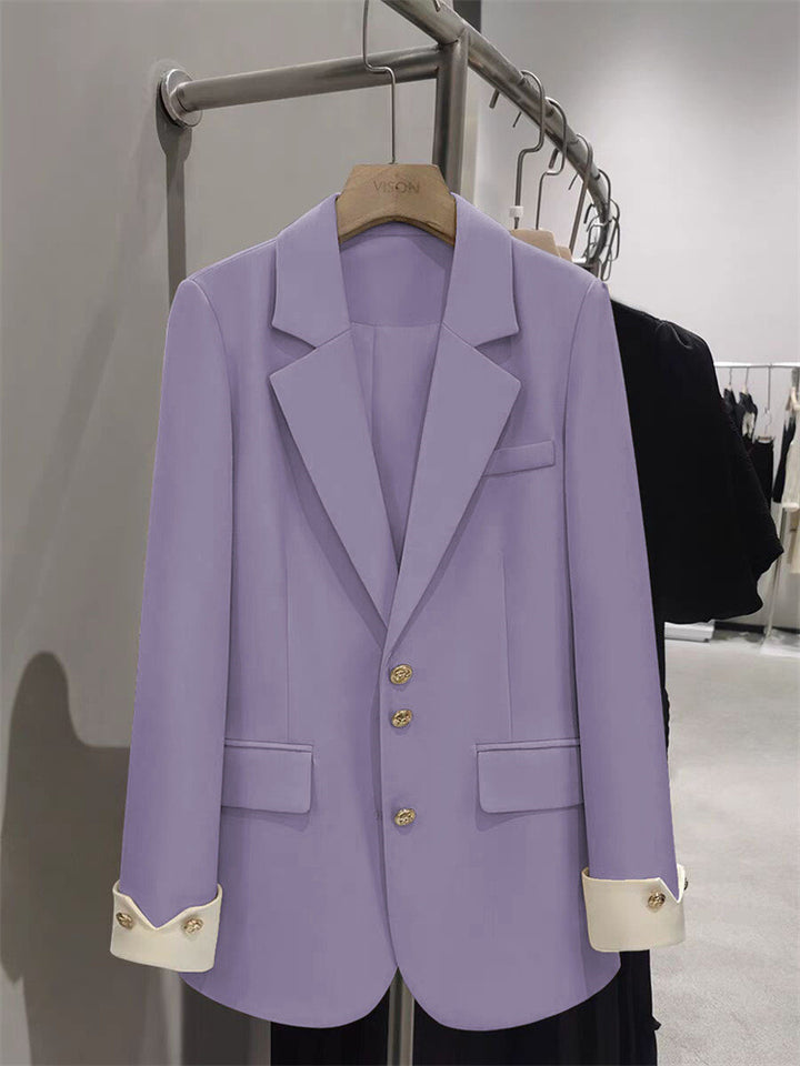 Women Elegant Blazer with Golden Button Details Mune Fashion