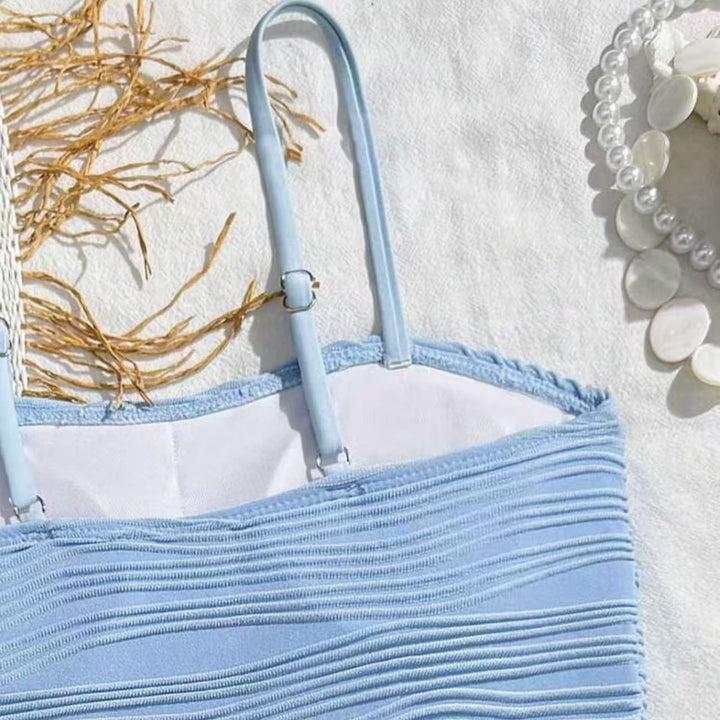 Women's bikini set with high-waisted bottoms and fashionable ruffle design Mune Fashion