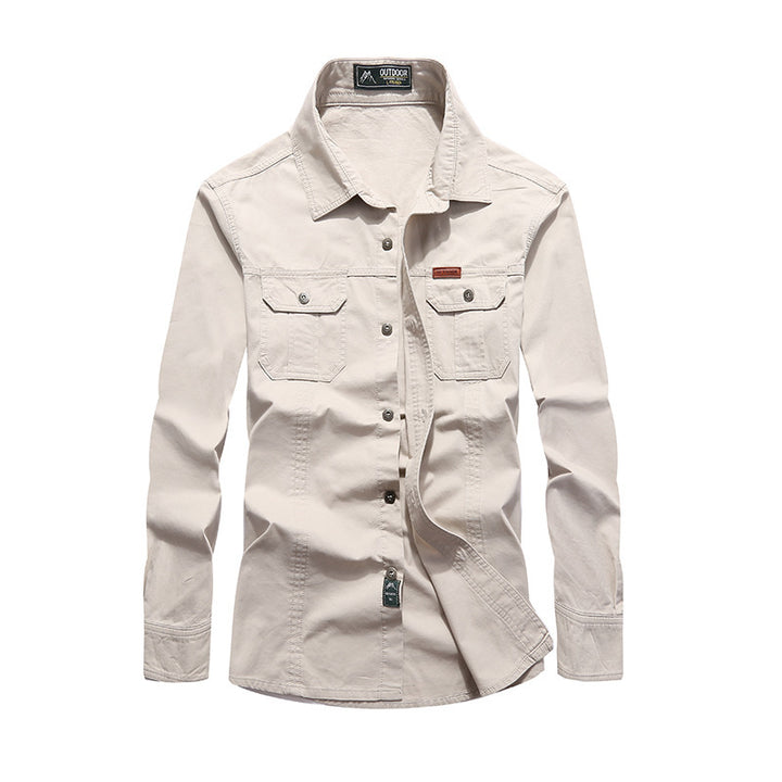 Men's Canvas Overshirt with Chest Flaps and Durable Cotton Blend Mune Fashion