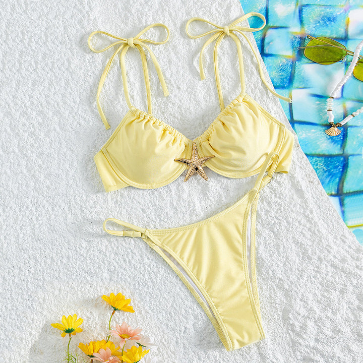 Women's Push-Up Bikini with decorative shell closure Mune Fashion