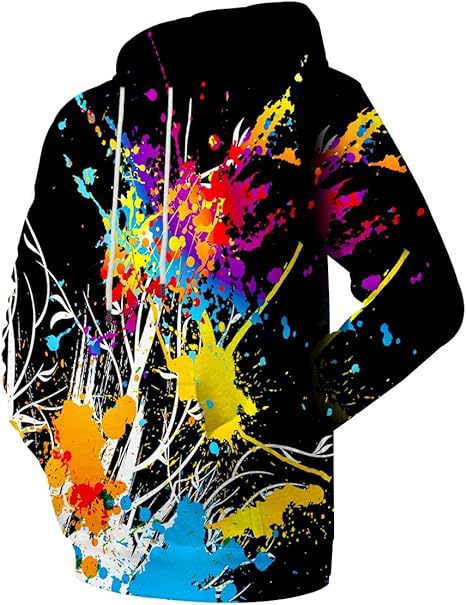 Women's Colorful Hoodie with Creative Splash Designs Mune Fashion