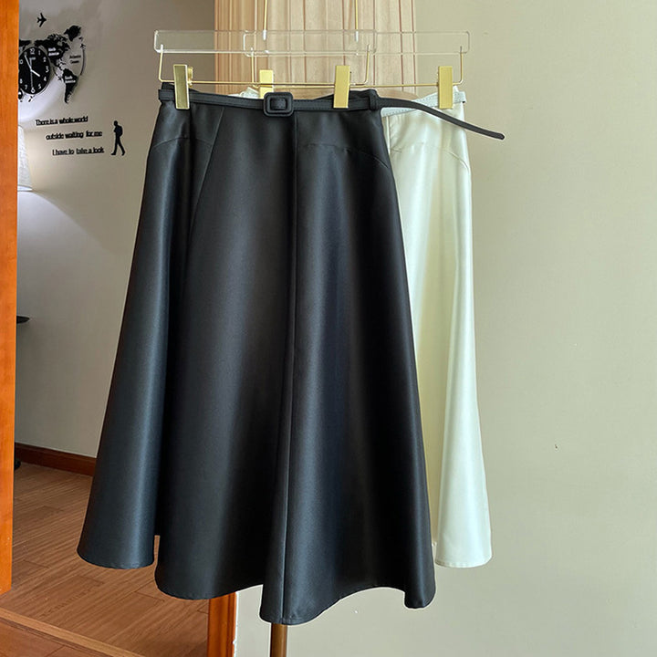 Women’s Midi Skirt with Elegant Waistband Mune Fashion