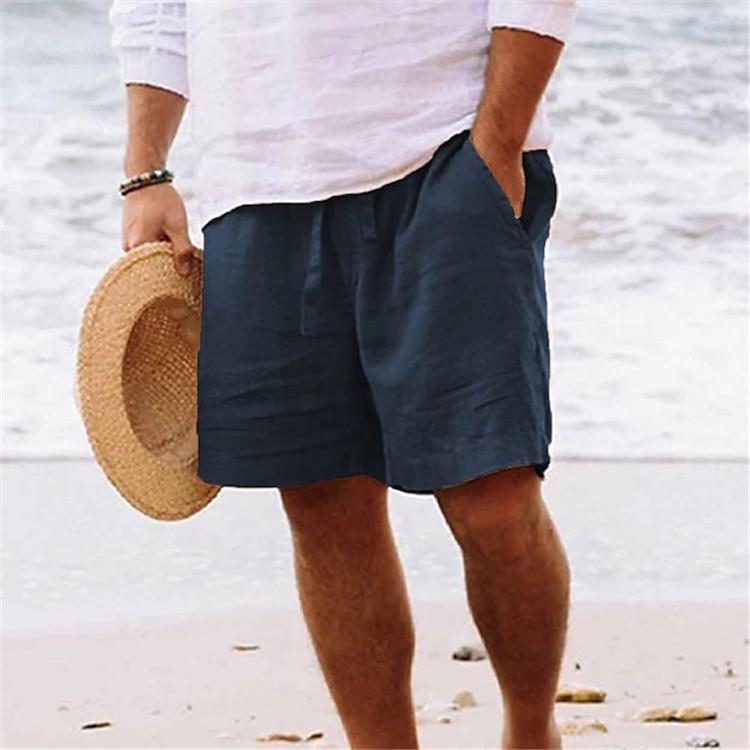 Men's casual travel Bermuda shorts with crinkle texture, adjustable drawstring, and large volume patch pockets Mune Fashion