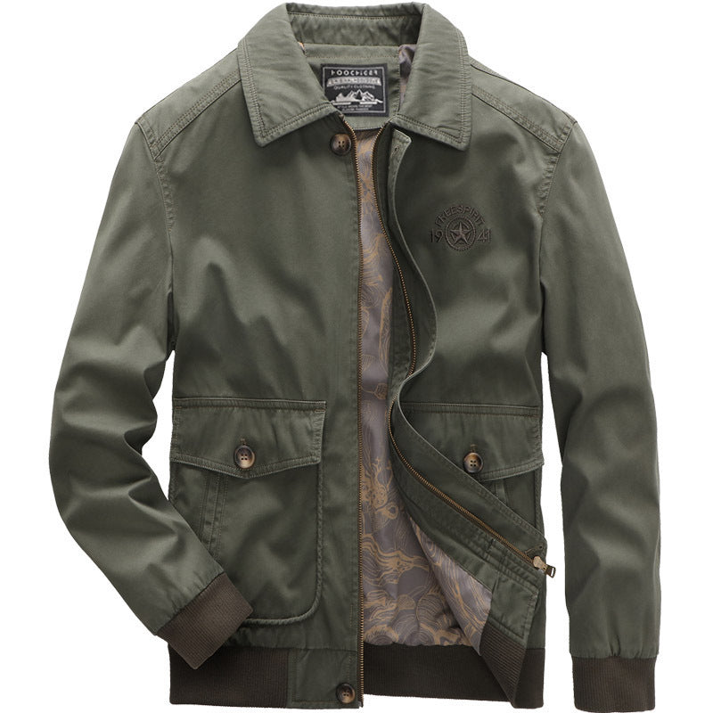 Men's lightweight field bomber jacket with stand-up collar and flap pockets Mune Fashion
