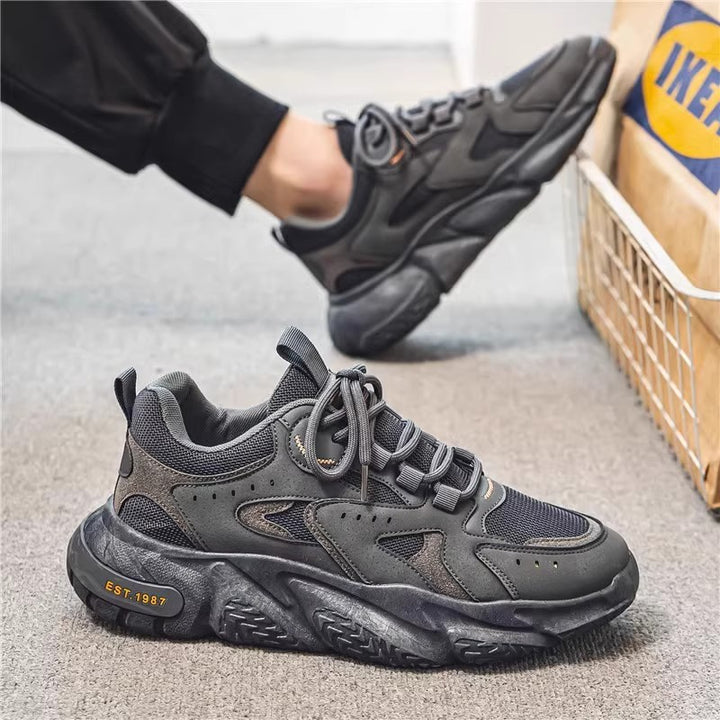Men's stylish chunky sneakers with suede look and breathable mesh upper Mune Fashion