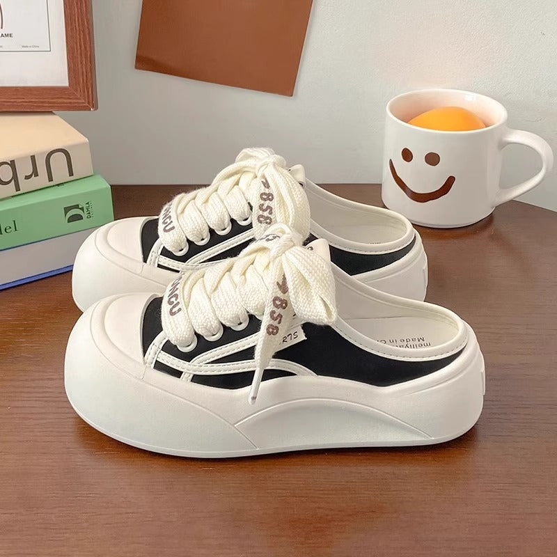 Ladies sporty platform sneakers with elastic laces and airy upper material Mune Fashion