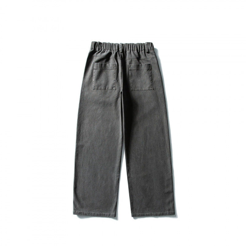 Women Wide-Leg Denim Pants made of durable denim with elastic waistband Mune Fashion