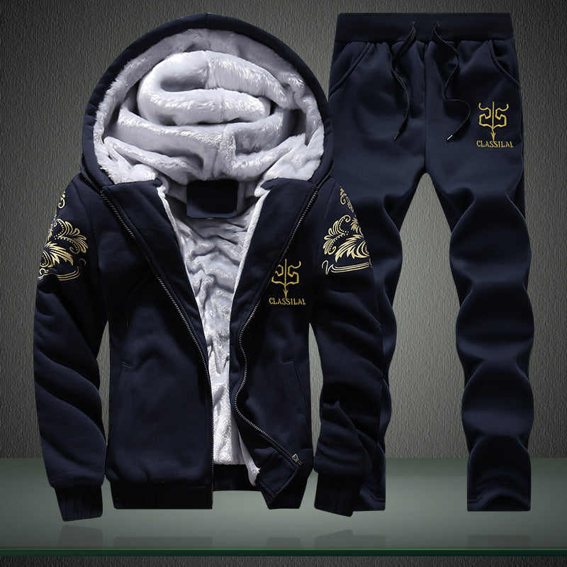 Men's Fleece-Lined Leisure Set with Hoodie and Thermal Joggers Mune Fashion