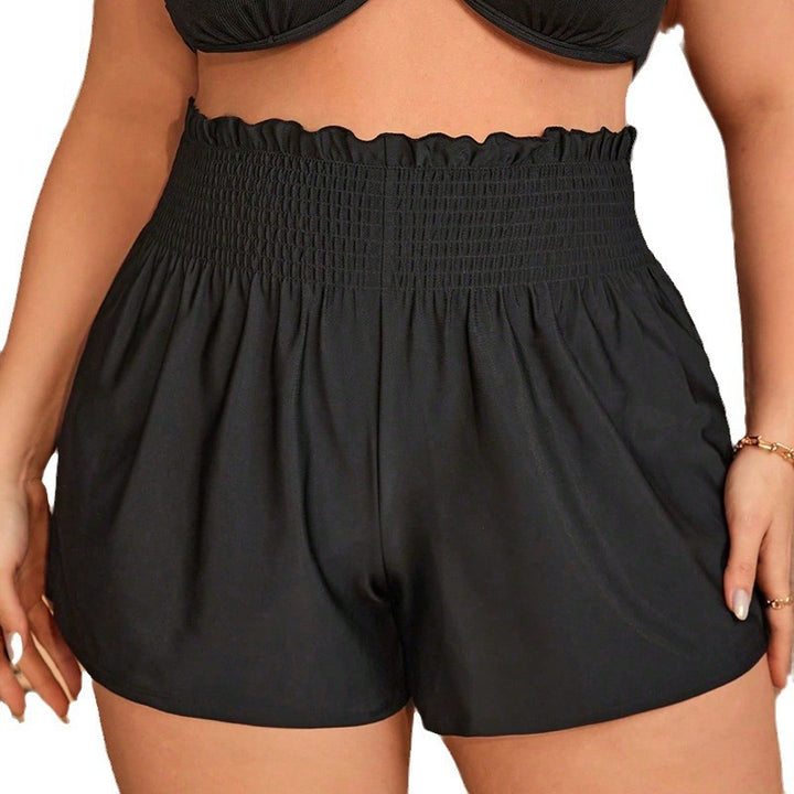 Women's swim shorts with elastic waistband and ruffle Mune Fashion