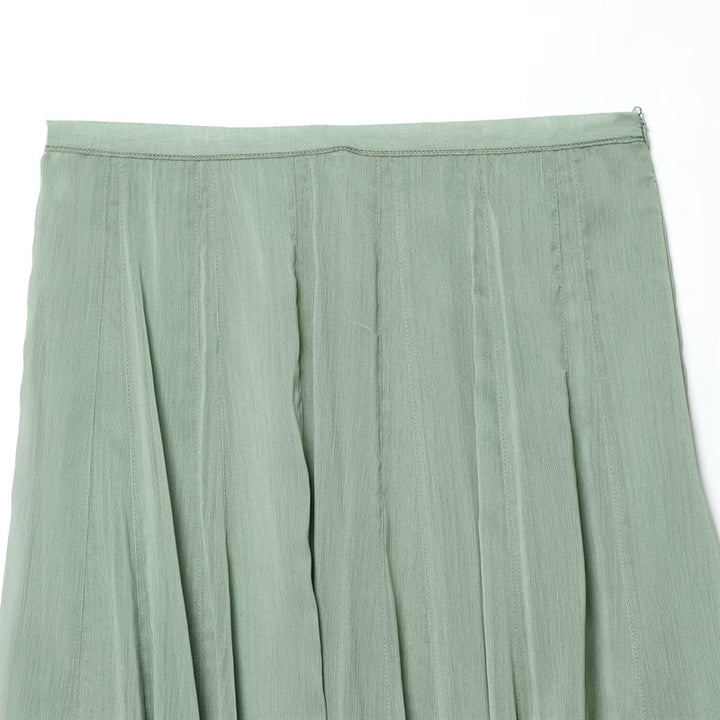Women's maxi skirt made of pleated chiffon with a high waist and flowing A-line Mune Fashion