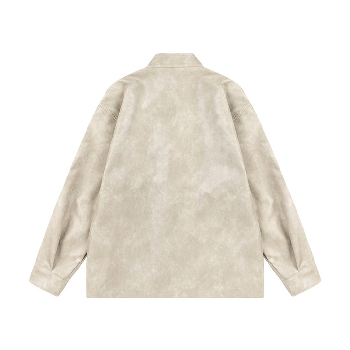 Unisex Asian inspired oversized jacket with mandarin collar and knot closures Mune Fashion