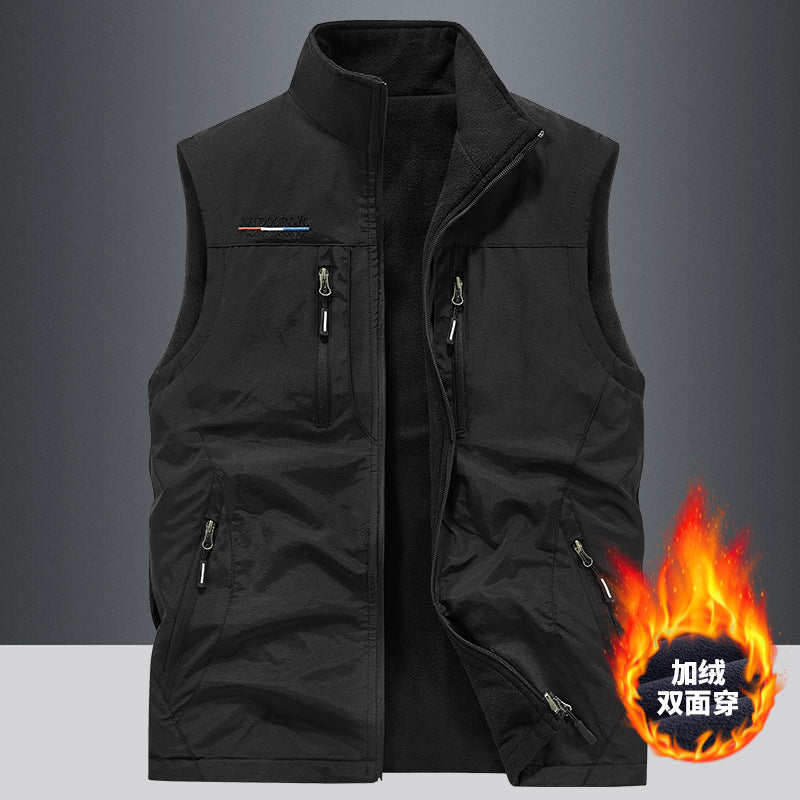 Men's Multifunctional Outdoor Utility Vest with Mesh Lining and Numerous Pockets Mune Fashion