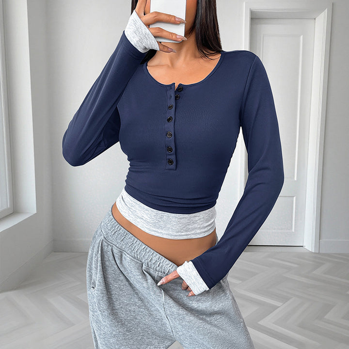 Women's Fashionable Long Sleeve Shirt with Button Details Mune Fashion