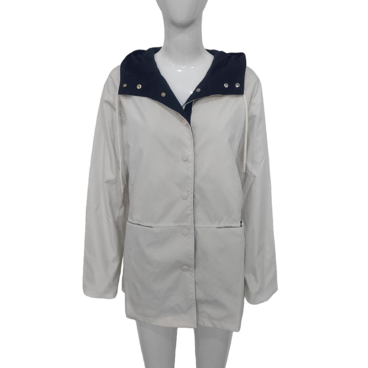 Women Water-Repellent Hooded Jacket with Snap Front, Drawstring and Pockets Mune Fashion