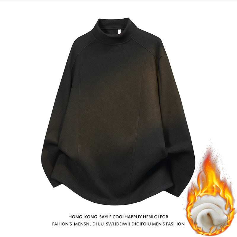 Men's Oversized Stand-Up Collar Sweatshirt with Raglan Sleeves and Subtle Gradient Mune Fashion