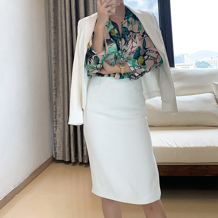 Women Elegant Pencil Skirt with High Waist Mune Fashion
