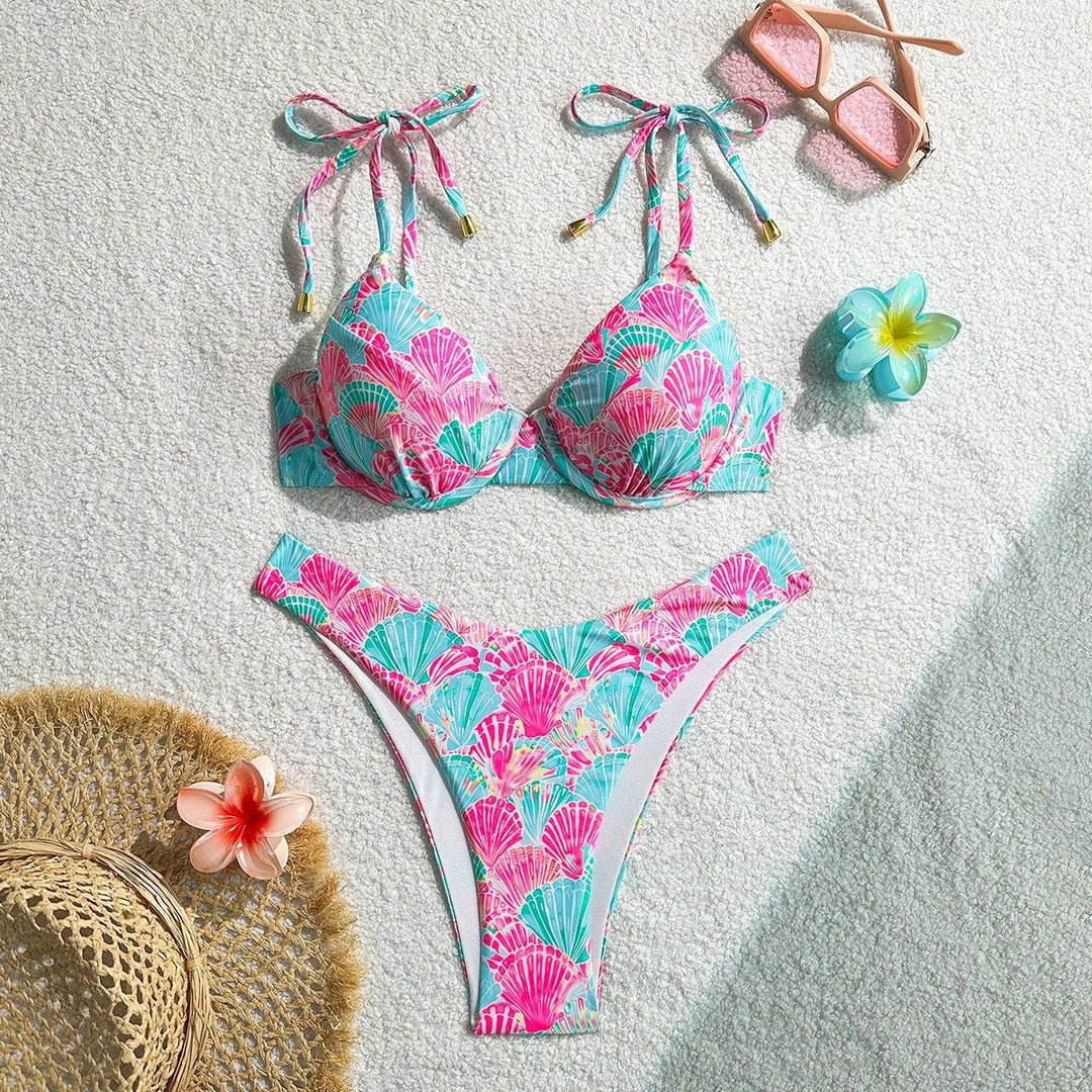 Women’s Triangle Bikini with playful shell motif Mune Fashion