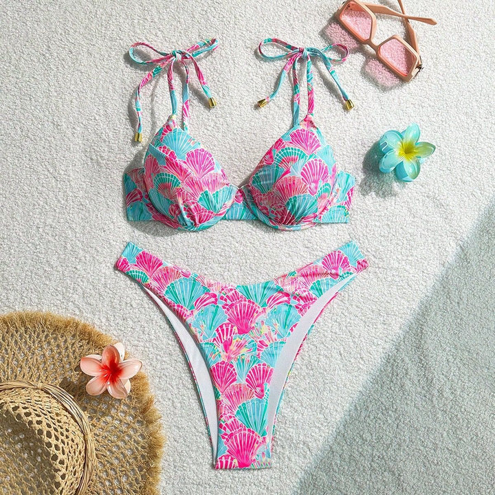 Women’s Triangle Bikini with playful shell motif Mune Fashion