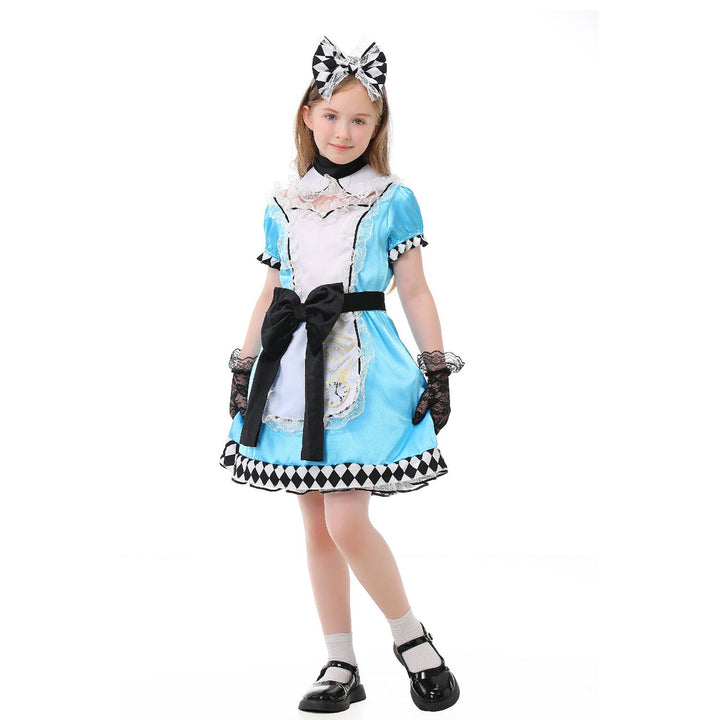 Girls costume in Victorian style with elaborate lace accents Mune Fashion