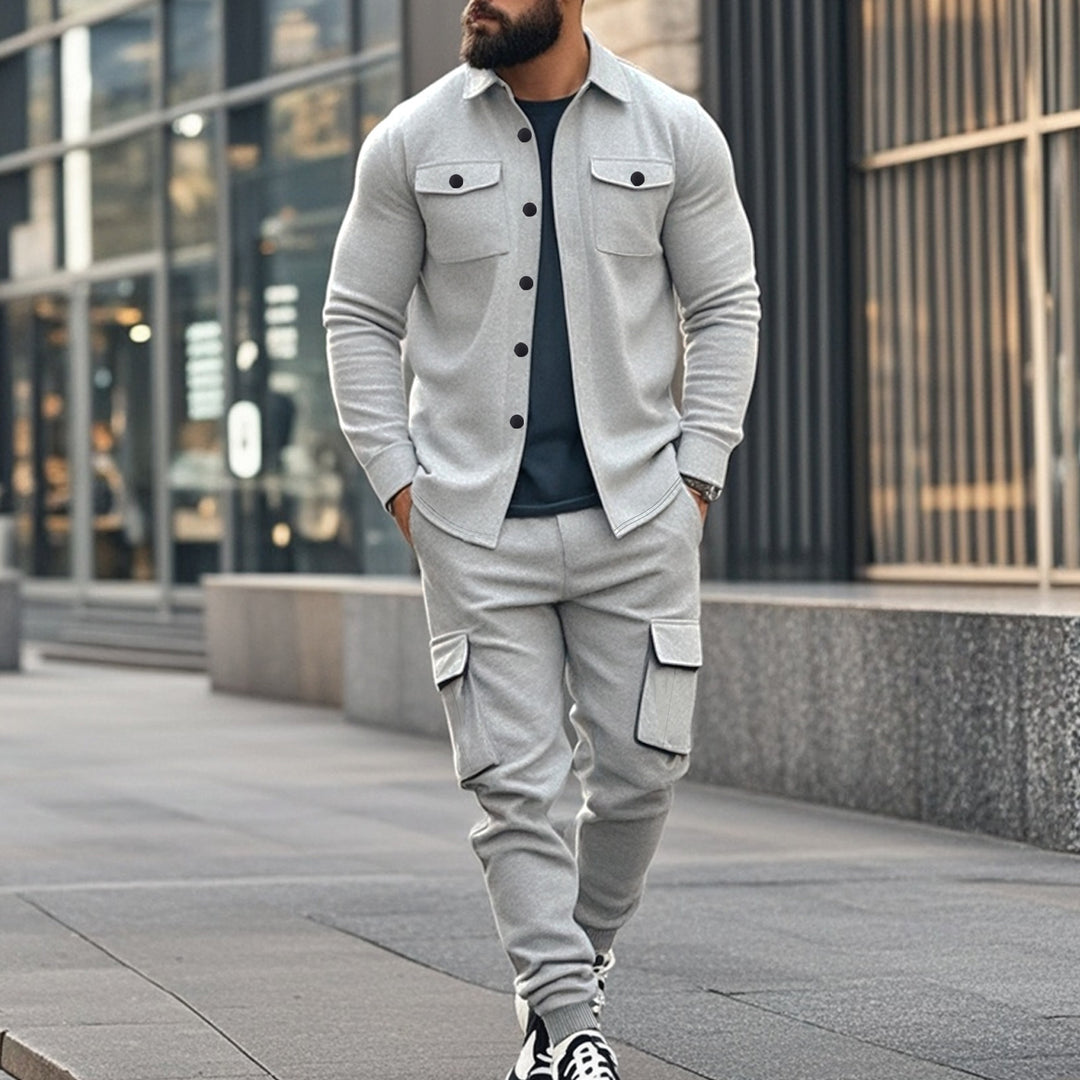 Men's nan Overshirt jacket in urban utility look with patch chest pockets Mune Fashion