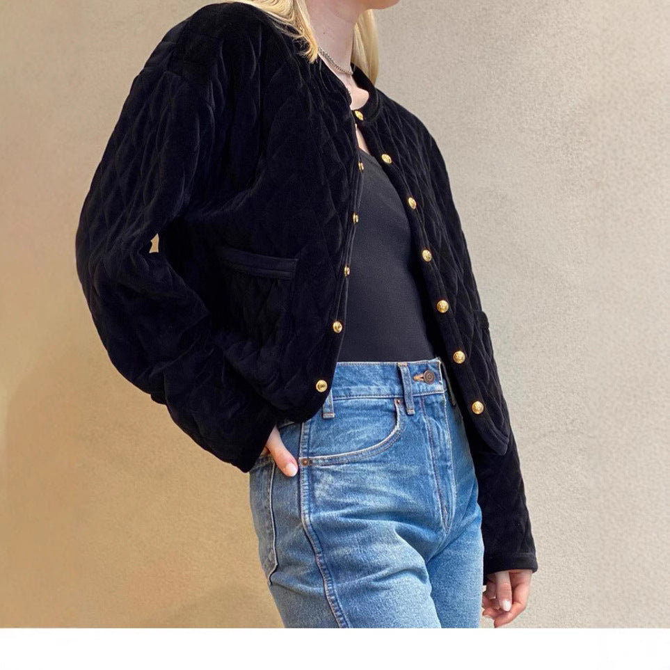 Ladies Fashion Padded Jacket with Button Details Mune Fashion