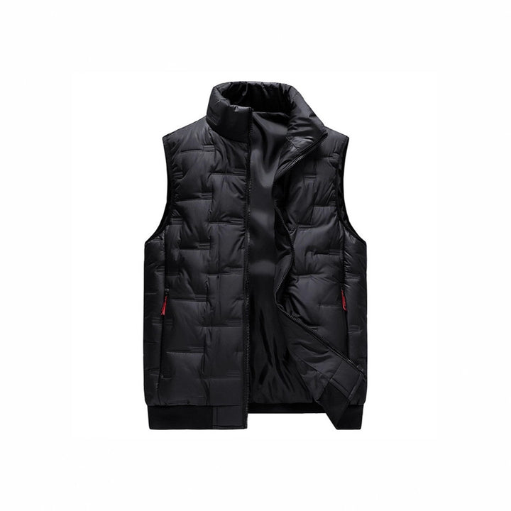 Men's Lightweight Thermal Quilted Vest with Box Quilting, Stand Collar and Elastic Hem Mune Fashion