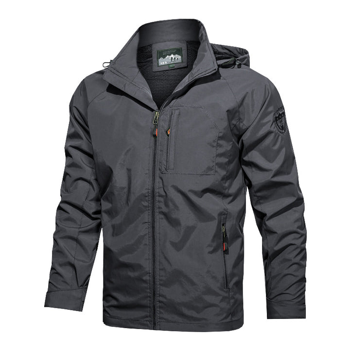 Men's nano lightweight water-repellent softshell outdoor jacket with hood breast pocket Mune Fashion