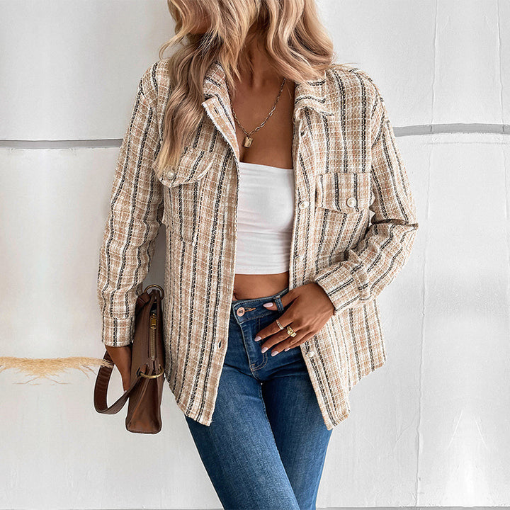 Women's Checkered Shirt Jacket Mune Fashion