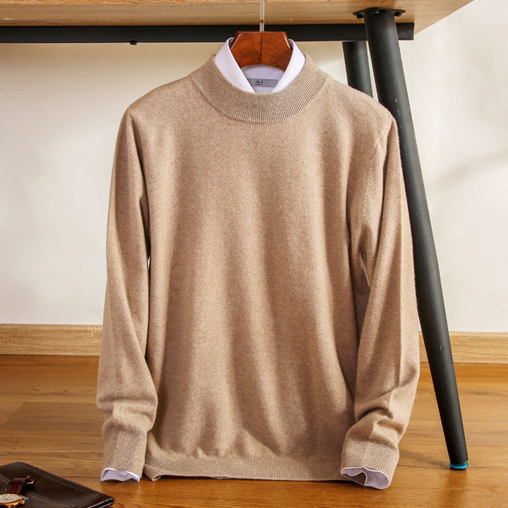 Men's Fine Turtleneck Sweater in Slim Minimal Silhouette made of Wool-Cashmere Mix Mune Fashion