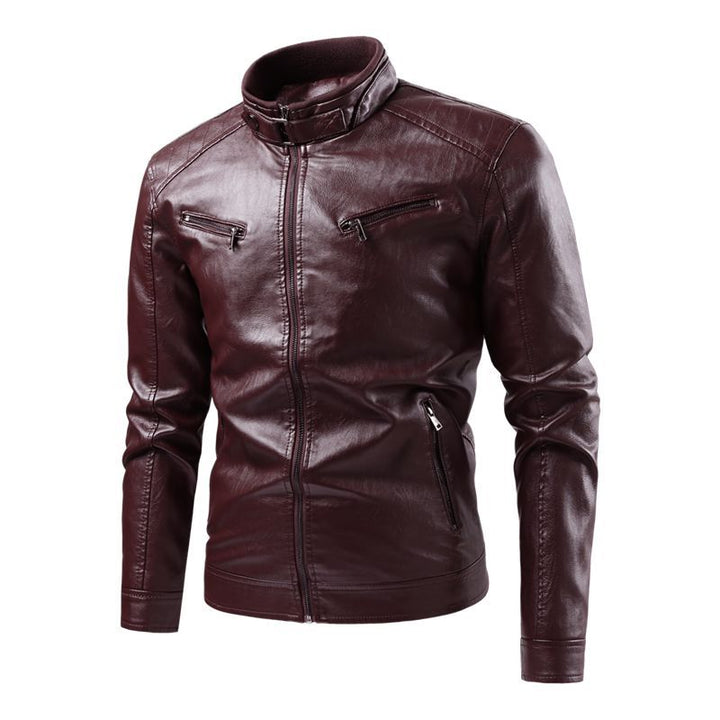 Men's Stylish Leather Jacket with Quilted Details Mune Fashion
