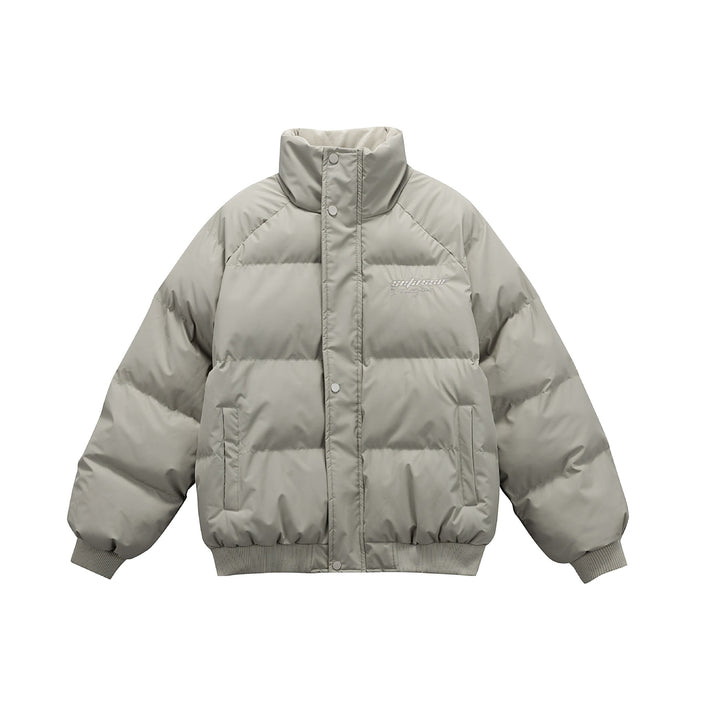 Women's Oversize Quilted Jacket with High Stand-up Collar and Ribbed Cuffs Mune Fashion