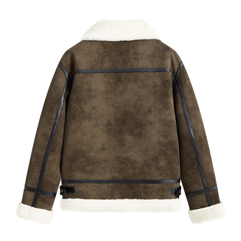 Men's Padded Aviator-Style Flight Jacket with Stand-Up Collar and Double Strap Mune Fashion