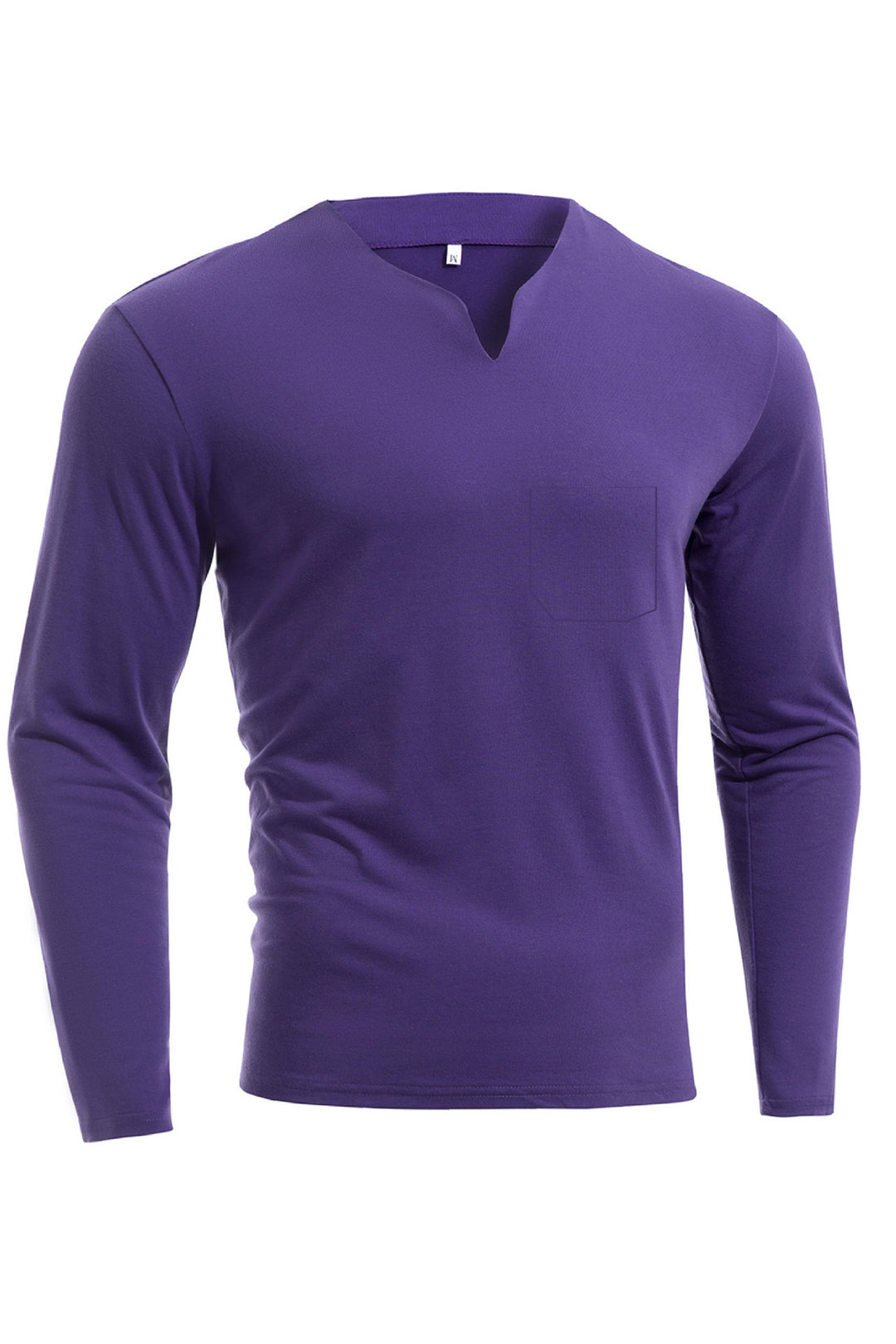 Men's long sleeve shirt with V-neck Slim Fit cotton blend and elastic comfort waistband Mune Fashion