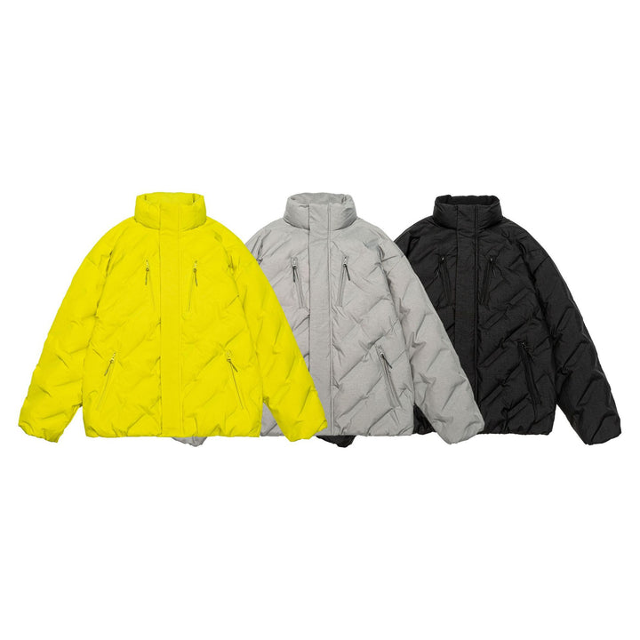 Unisex Padded Oversized Quilted Jacket with High Stand-Up Collar Mune Fashion