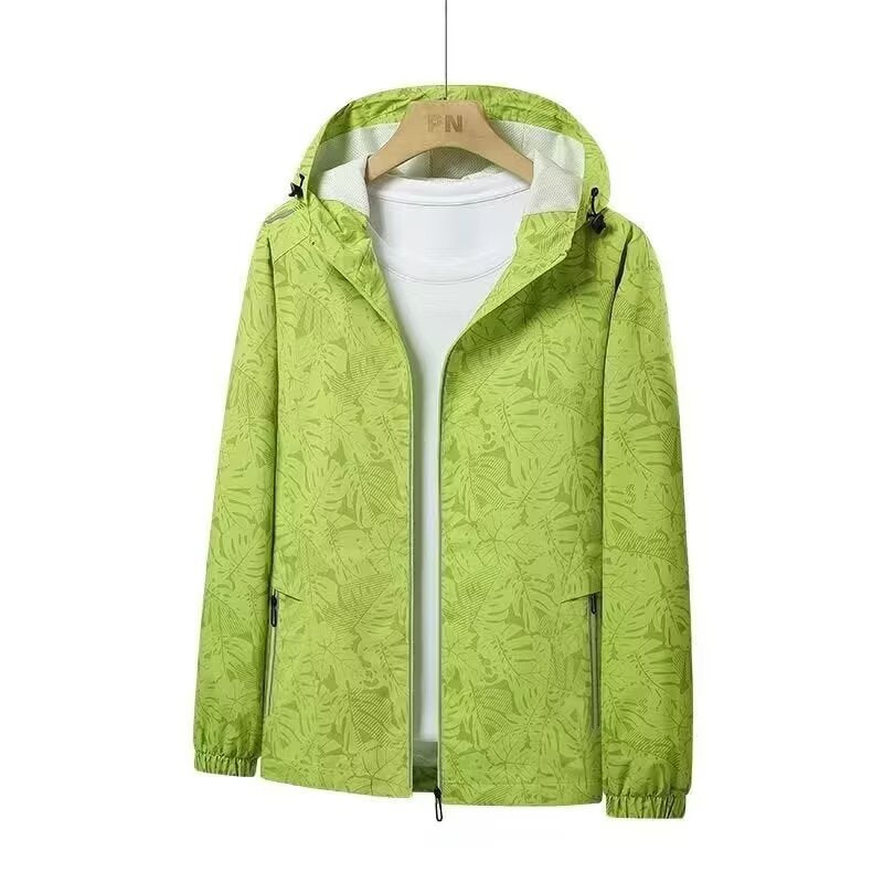 Women’s Breathable Hooded Jacket with Trendy Leaf Print Mune Fashion