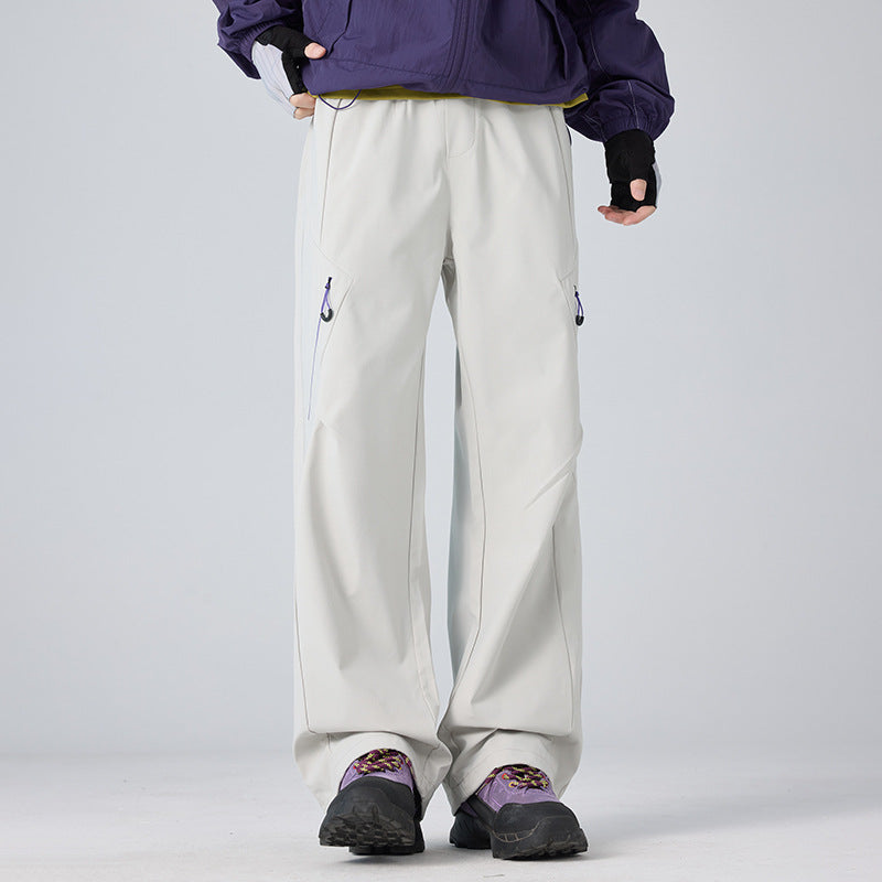 Men's Loose Technical Cargo Pants with Utility Pockets and Elastic Waistband Mune Fashion