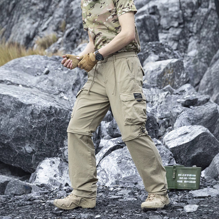 Herren Cargo-Trekkinghose mit elastischem Bund, Kordelzug und multifunktionalen Beintaschen Mune Fashion