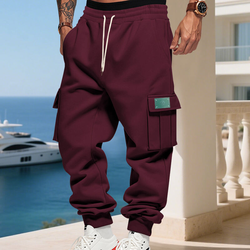 Men's cargo jogger pants with elastic waistband and side utility pockets Mune Fashion
