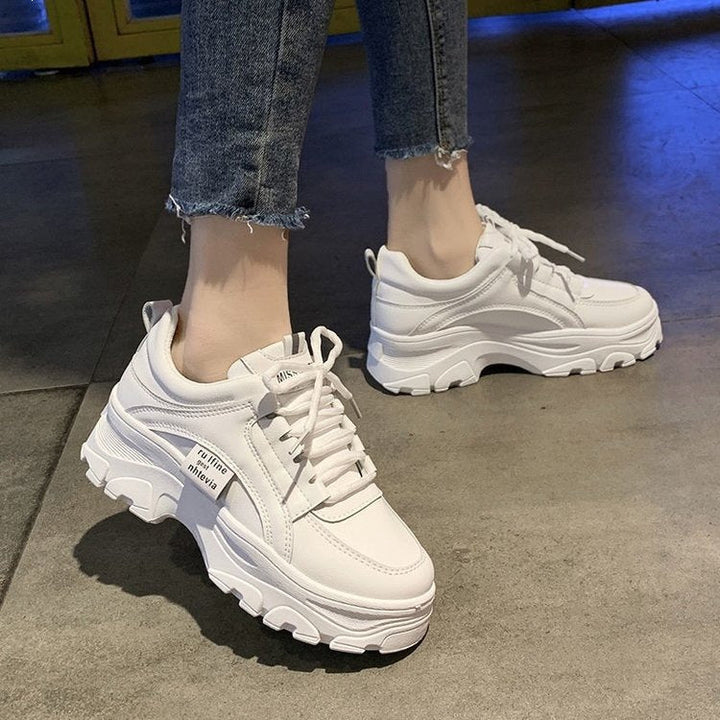 Women's Chunky Sneakers with Non-Slip Sole and Breathable Upper Material Mune Fashion