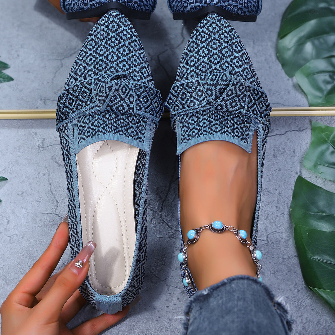 Women's woven lace slippers with decorative bow and padded comfort footbed Mune Fashion