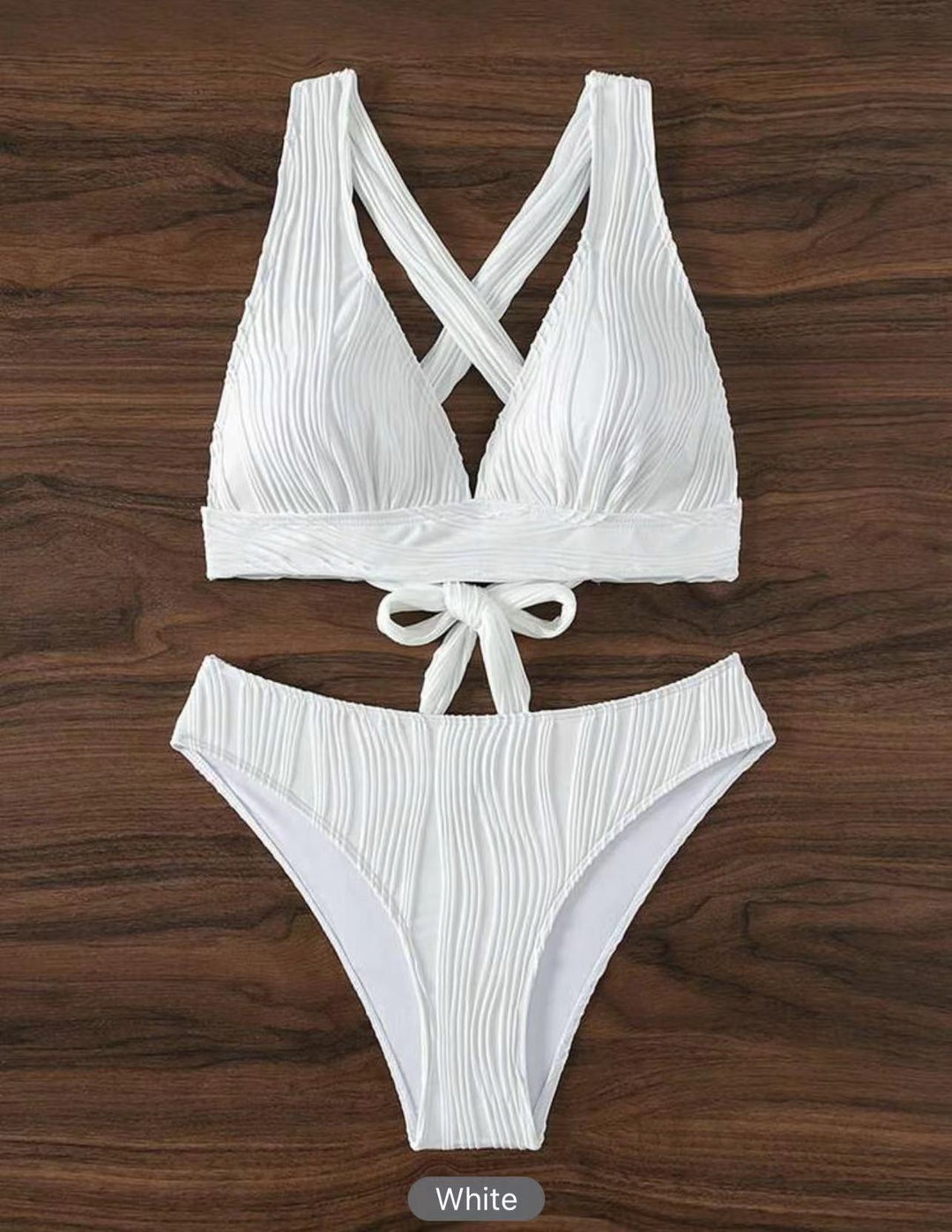 Women's Bikini Set with Modern Wrap Design and Tasteful Ribbed Details Mune Fashion