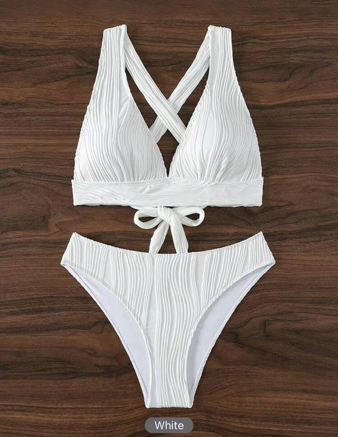 Women's Bikini Set with Modern Wrap Design and Tasteful Ribbed Details Mune Fashion