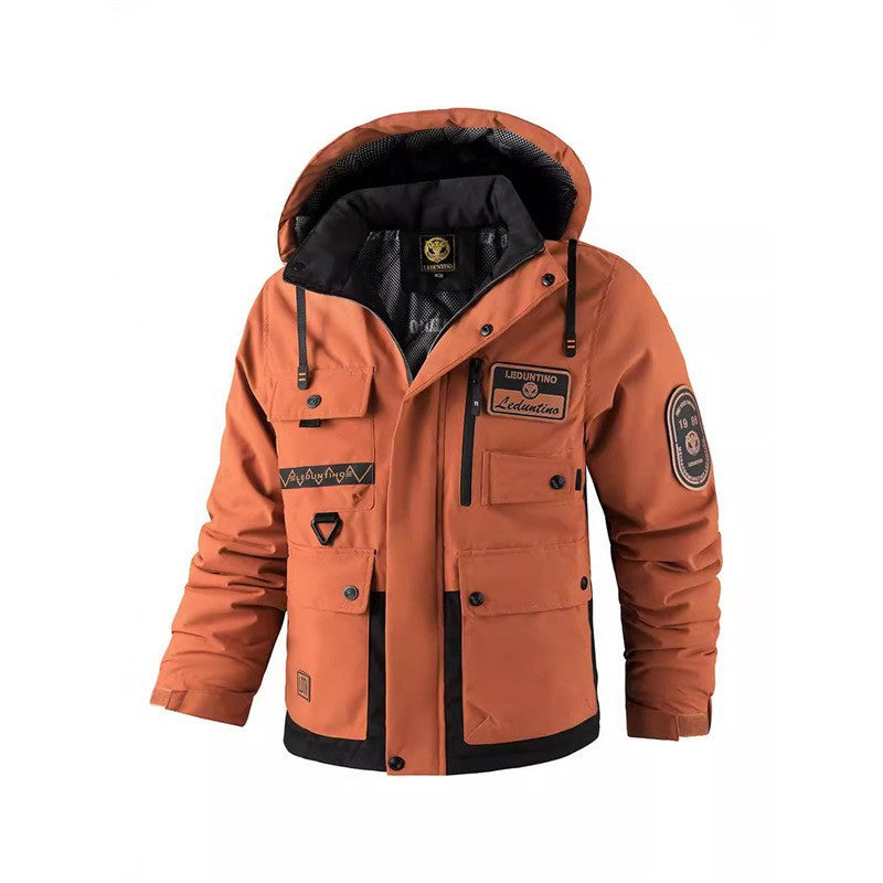 Men's Urban Multifunctional Outdoor Parka with Hood, Water-Repellent Softshell and Multiple Pockets Mune Fashion